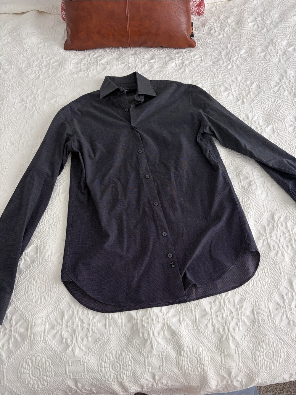 Men's Long-Sleeve Button-Up Shirt in Charcoal